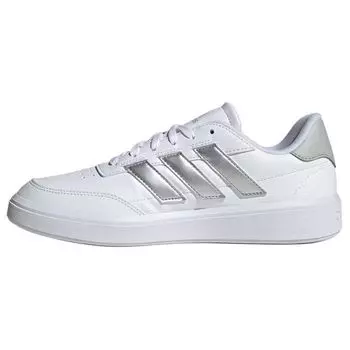 Adidas CourtBlock белые серебристые металлические женские кроссовки Cloud-White Grey-Two IF6465 36