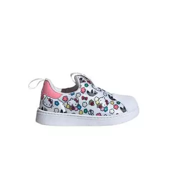 Adidas Детские кроссовки Hello Kitty x Superstar 360 I Floral White Cloud-White Bliss-Pink IG5668 22