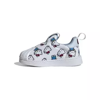 Adidas Детские кроссовки Hello Kitty x Superstar 360 I White Allover Print Cloud-White Halo-Blue Glow-Blue IF7019 20