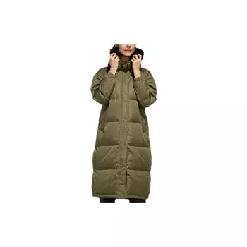 Adidas Длинный пуховик с капюшоном для занятий спортом на открытом воздухе Женская верхняя одежда Оригинал-хаки-коричневый EH3981