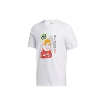 Adidas Donovan Mitchell Social Баскетбольная футболка с коротким рукавом Мужские топы белые GI8889 M