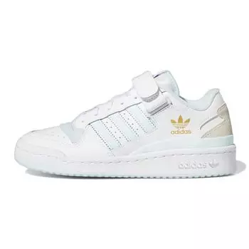 Adidas Forum Low Big Kid Белые почти синие детские кроссовки Cloud-White Chalk-White GY7058 35