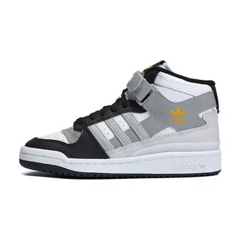 Adidas Forum Mid J White Black Silver Детские кроссовки Cloud-White Silver-Metalic Grey-One GY7062 36