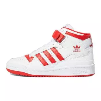 Adidas Forum Mid J White Vivid Red Детские кроссовки Cloud-White GY8363 36