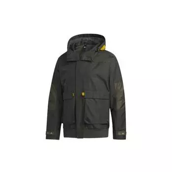 Adidas Функциональная куртка с капюшоном Мужская верхняя одежда Серый Зеленый GM4398