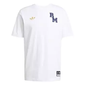 Adidas Футболка Originals Vrct FW24 Real Madrid с круглым вырезом, удобная, с коротким рукавом, мужская, белая JL6116 M