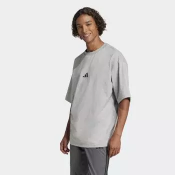 Adidas Футболка унисекс Future Icon с маленьким логотипом, свободный покрой, повседневная хлопковая футболка с коротким рукавом, серая AS(90)