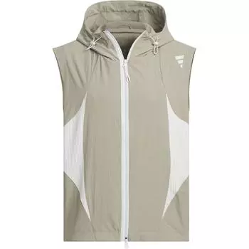 Adidas Жилет Future Style Woven с капюшоном и застежкой-молнией, свободный крой, без рукавов, мужские жилеты, серебристо-светло-серый JL9961 S