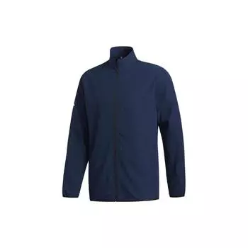 Adidas Golf Core однотонная ветровка со спортивным воротником на молнии, мужская верхняя одежда, синяя GD0834
