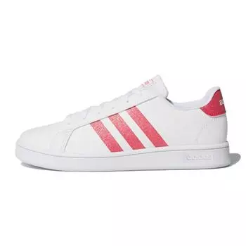 Adidas Grand Court J White Real Pink Детские кроссовки Cloud-White EG5136