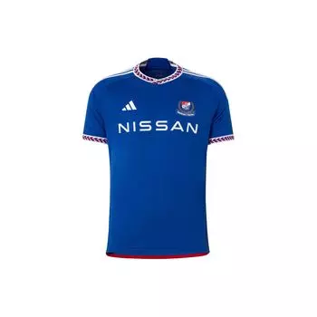 Adidas Йокогама Ф. Marinos 24 Home Letter Print Color Block Быстросохнущая спортивная футболка с коротким рукавом Fan Edition Мужская футболка Royal-Blue IP9543 S