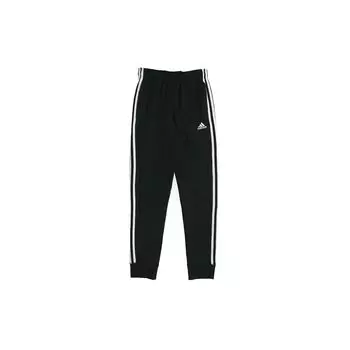 Adidas Классические велюровые спортивные брюки со средней посадкой в тройную полоску Мужские брюки черные CV6800 M