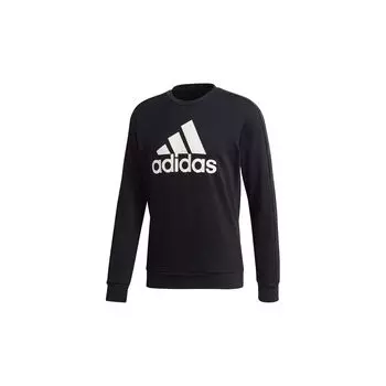 Adidas Классический спортивный пуловер с круглым вырезом и длинными рукавами, топы унисекс, черный GJ6590 S