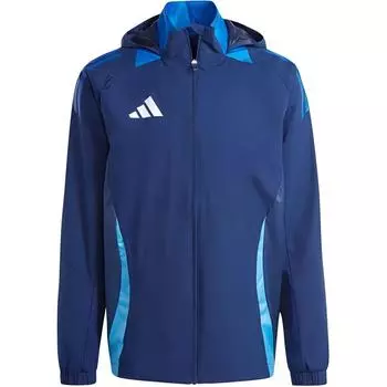 Adidas Куртка Tiro 24 с капюшоном и длинным рукавом, мужская, цветной блок, темно-синяя IR9520 L