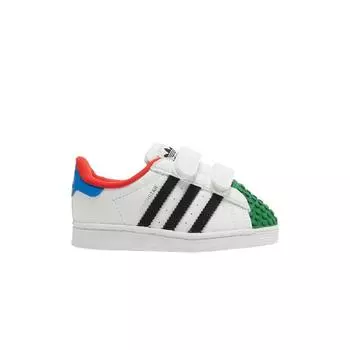 Adidas LEGO x Superstar CF I Белые Желтые Зеленые Детские кроссовки Cloud-White Core-Black Equipment-Yellow H03970 23