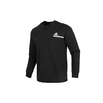 Adidas Спортивный повседневный свитер с круглым вырезом и принтом логотипа, мужская толстовка черного цвета GM6538 L