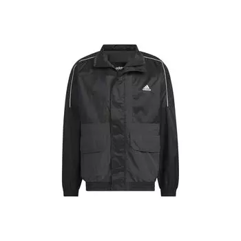 Adidas Logo Print Свободная куртка с длинными рукавами Верхняя одежда унисекс Черный IK7326 L