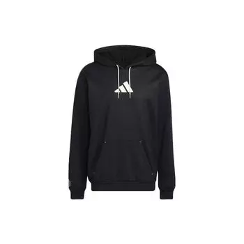 Adidas Logo Пуловер с капюшоном Мужские топы Черный HC7674 M