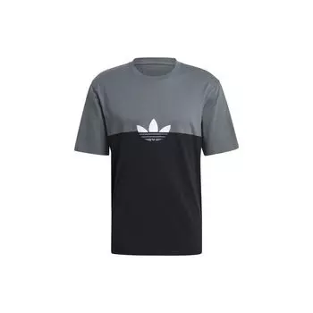 Adidas Logo Вышитый контрастный спортивный свитер с круглым вырезом Мужские топы Синий Черный GN3504 XS