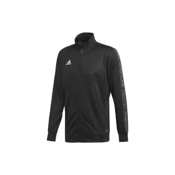 Adidas Логотип Стенд Воротник Печатная Куртка Мужская Верхняя Одежда Черный FK9023 XL