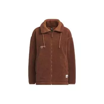 Adidas Lounge Флисовая куртка Женская Верхняя одежда Коричневый IP7058 M