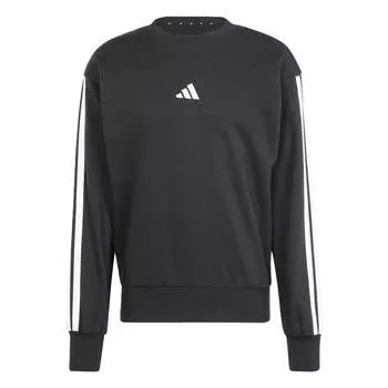 Adidas Свитшот Essentials 3-Stripes French Terry черный/белый для мужчин в уличном стиле JE6372 S