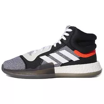 Adidas Marquee Boost Mid Core Черные мужские кроссовки Footwear-White Aero-Blue BB7822