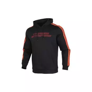 Adidas Mens Favorite Logo Print Флисовый пуловер с капюшоном Мужские топы Черный GQ7049 L