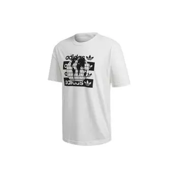 Adidas Мужская футболка с круглым вырезом Originals Trefoil Front, белые топы FM2223 XL