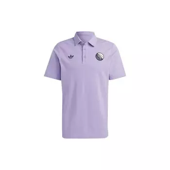 Adidas Мужская рубашка поло с коротким рукавом и принтом логотипа Blokepop Originals Magic-Lavender IP7170 L