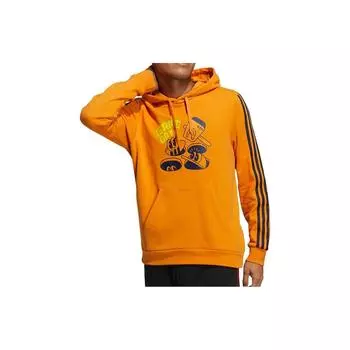 Adidas Neo Cartoon Letter Print Stripe Pattern Hoodie Мужская толстовка с капюшоном Желтый HA2250 L
