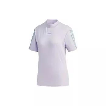 Adidas Neo Casual Sports Футболка с ребристым воротником Женские топы Светло-фиолетовый GD8562 M