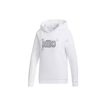 Adidas Neo Дышащий пуловер с капюшоном Женские топы Белый GK8776 S