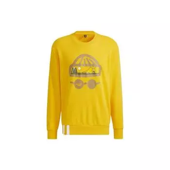 Adidas Neo Fun Print Crew Neck Sport Sweatshirt Мужская толстовка Желтый HG6594 L