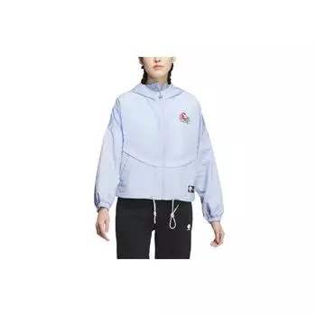 Adidas Neo Mucho Ветровка Твердая спортивная куртка с героями мультфильмов спереди Женская куртка Розовый Синий IP4016