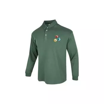 Adidas Neo Pattern Вышивка Логотипа Печатный воротник Рубашка поло с длинными рукавами Топы унисекс Зеленый HM9951 L