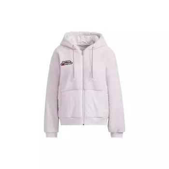 Adidas Neo Sesame Street Collaboration Letter Logo Спортивная хлопковая куртка с капюшоном Женская куртка розового цвета HD7288 S