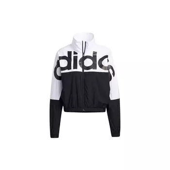 Adidas Neo W Icons CE+ Тканая спортивная куртка с воротником-стойкой и контрастным принтом логотипа Женская куртка Черная GP5425 XXL