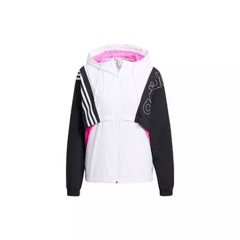 Adidas Neo Женская цветная полосатая спортивная куртка с капюшоном с вышитым логотипом Женские куртки GT1879 L