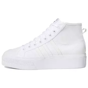 Adidas Nizza Platform Mid Triple White Женские кроссовки Cloud-White FY2782