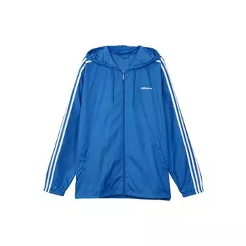 Adidas однотонная полосатая куртка на молнии с капюшоном и логотипом, мужская верхняя одежда, синяя HC7131 M