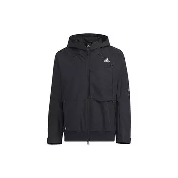 Adidas однотонная спортивная куртка с передним карманом и капюшоном, мужские куртки черного цвета HN9037 XL