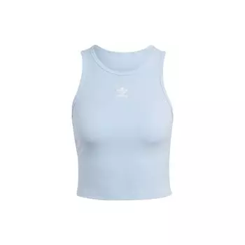 Adidas Оригинальная американская винтажная серия однотонный логотип вышитый ребристый топ женский светло-розовый светло-голубой IL9626 S