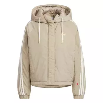 Adidas Оригинальная куртка Lny W Pa, простое теплое свободное хлопковое пальто, женская куртка цвета хаки и коричневого цвета KA5314 XS