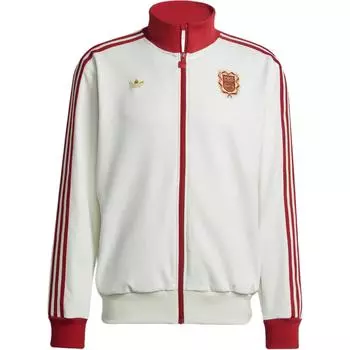 Adidas Оригинальная куртка с вышивкой логотипа, приталенного кроя, со стойкой, на молнии, с длинным рукавом, мужская куртка, молочно-белая JF0593 M