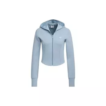 Adidas Оригинальная куртка Spice Girls Series с корсетом и капюшоном, однотонная женская куртка с логотипом синего цвета IX1906 XL