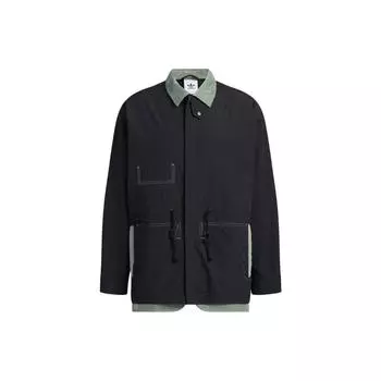 Adidas Оригинальная однобортная мужская куртка с вышитым логотипом трилистника, черная HY7239 L