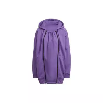 Adidas Оригинальная однотонная толстовка с капюшоном на молнии с логотипом и длинными рукавами, женская толстовка фиолетового цвета HM3847 S