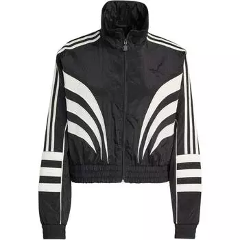 Adidas Оригинальная повседневная удобная куртка на молнии в стиле ретро со стоячим воротником женская куртка черного цвета IW5511 M