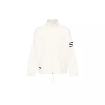 Adidas Оригинальная приталенная куртка с длинным рукавом и вышитым логотипом на молнии с воротником-стойкой, белая куртка IV5355 XL